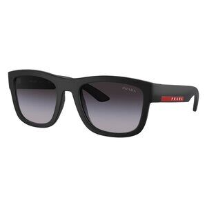 New PRADA LINEA ROSSA Black Square PS 01ZS 1BO-09U Sunglasses Women
